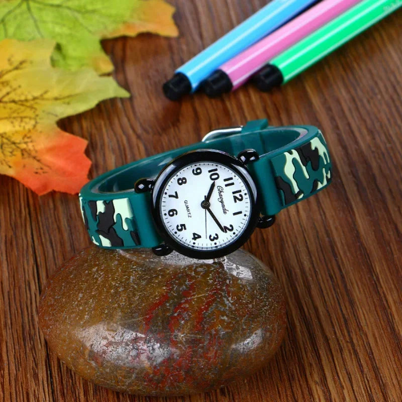 Brand Camo strap children's watch Cartoon Quartz Watches Student Boy Girl Sports Army Fan Cool Wristwatch Dropshipping Vera Lux