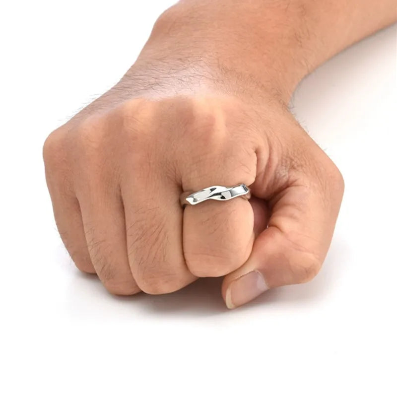 Stainless Steel Twisted Mobius Ring Wedding Band for Women Men Size 6-12 Vera Lux