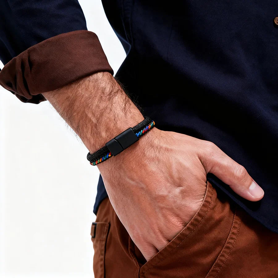 Noter New Personalized Handmade Rope Bracelet For Men Detachable Buckle 4 Colors Grade A Ethnic Fabric Bangle Pulseria Homme Vera Lux