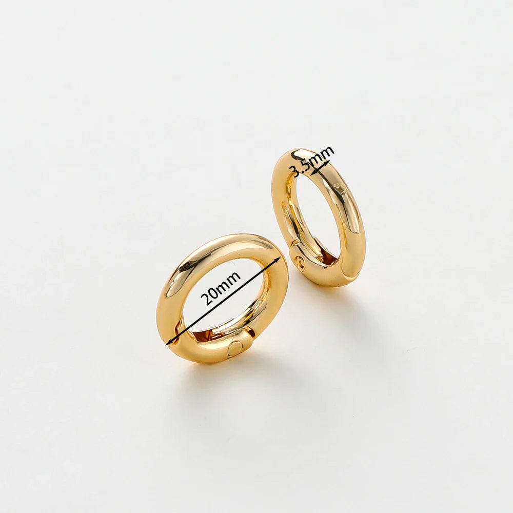 5Pcs 20mm 14K 18K Gold Plated O Ring Spring Clasps Openable Round Keychain Hook Charms Pendants Connector For DIY Jewelry Making Vera Lux