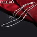925 Sterling Silver Necklace 16/18/20/22/24/26/28/30 Inches Classic 2MM Flat Sideways chain for Women Men Jewelry Gift party Vera Lux