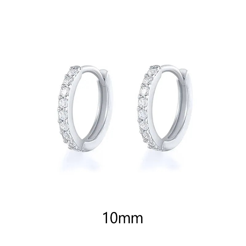 1 Pair Minimal Exquisite Hoop Crystal Zirconia Small Huggie Thin Cartilage Earring For Women Helix Tragus Piercing Jewelry Vera Lux