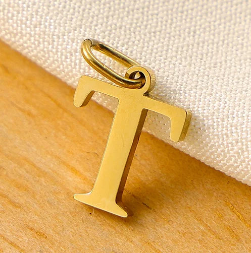 10PCS 26 Letters Stainless Steel Cut Alphabet Pendant for DIY Woman Necklace Ladies Jewelry Accessories Wholesale Dropshipping Vera Lux