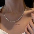 Silver Color Sparkling Necklace For Women Trendy Clavicle Chain Choker Girls Korean Wedding Party Jewelry Accessories Vera Lux