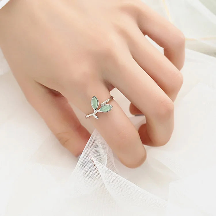 925 Sterling Silver Foliage Adjustable Rings For Women Girls Wedding Luxury Quality Jewelry Accessories Wholesale Jewellery Vera Lux