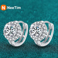 NeeTim 1ct 6.5mm Moissanite Earrings for Women S925 Sterling Silver with 18k Gold Plated Diamond Ear Studs Wedding Party Jewelry Vera Lux