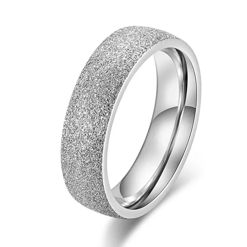 SUNIBI Frosted Stainless Steel Ring for Women Fashion Simple Gold Color Finger Rings Wedding Gifts Girls Jewelry Wholesale Vera Lux