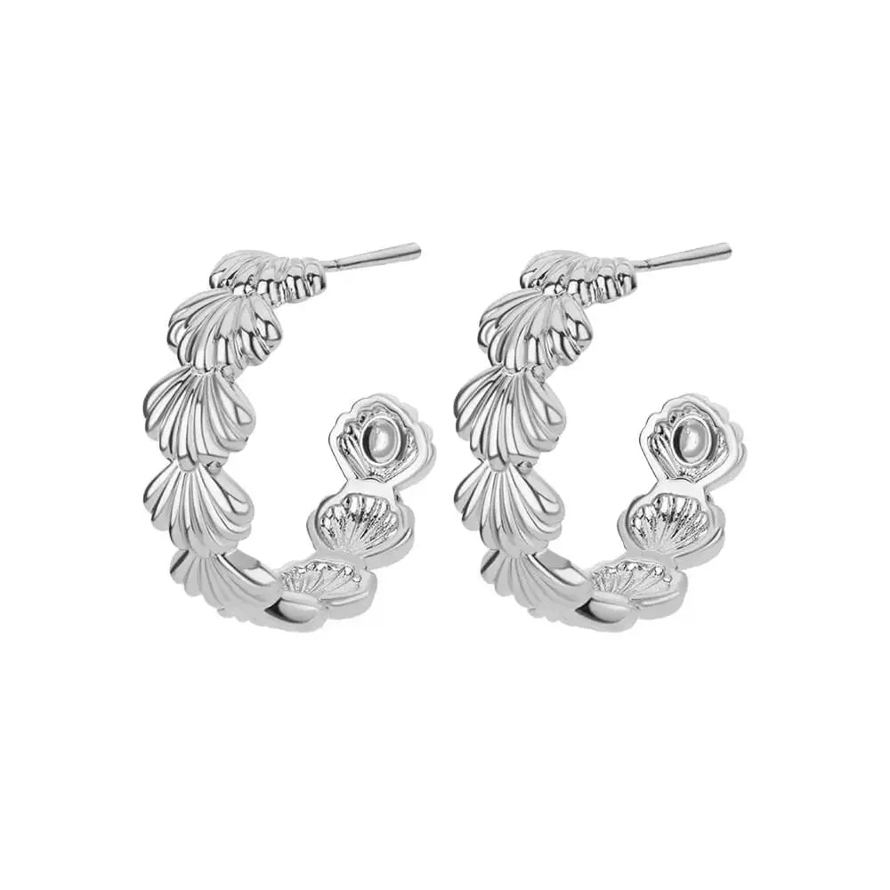 C-shaped Shell Stainless Steel Earrings For Women Korean Style Gold Plated Piercing Earring Luxury Quality Jewelry Birthday Gift Vera Lux