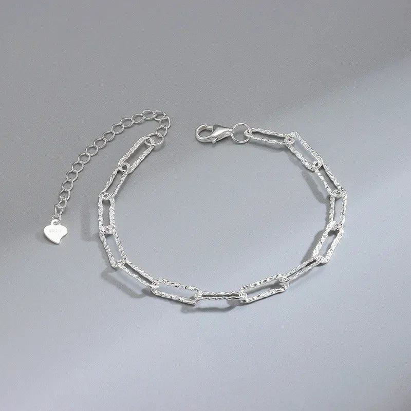 925 Sterling Silver Heart Shaped Necklace Bracelet Set for Women Vintage Korean Crystal Bracelets High Quality Set Party Jewelry Vera Lux