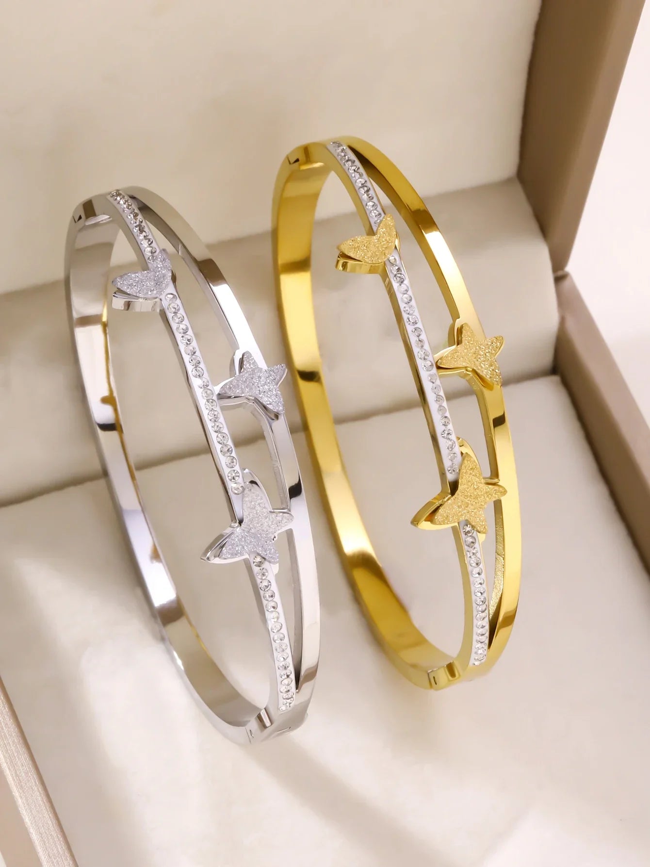 1pieces/set women's wedding jewelry party holiday Valentine's Day gift stainless steel bracelet plated with 18K gold bracelet Vera Lux