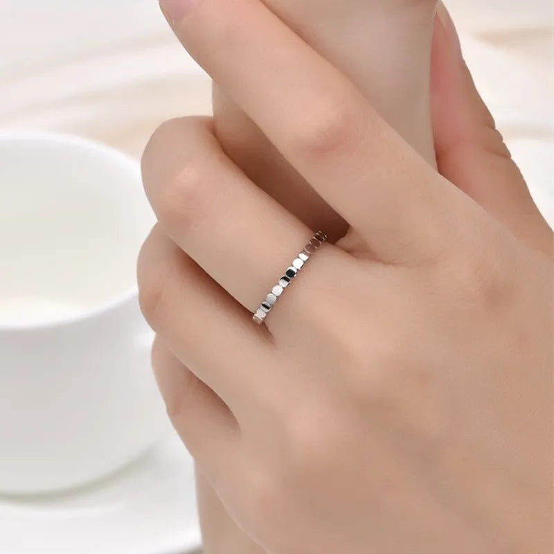 2mm Thin Stainless Steel Round Eternity Ring Wedding Band for Women Girl Size 5-10 Vera Lux