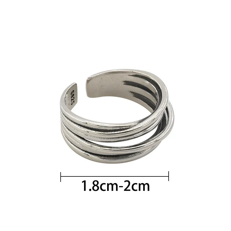 925 Sterling Silver Cross Wound Ring For Women Geometry Simple Vintage Hollow Out Jewelry Party Gift Wholesale Dropshipping Vera Lux
