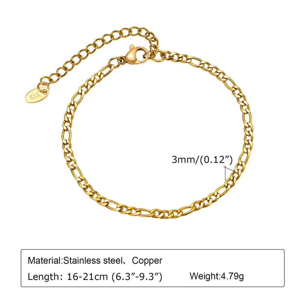 Waterproof Stainless Steel Chain Bracelets For Women , Gold Plated Fashion Stackable Link Bracelet Gifts Vera Lux
