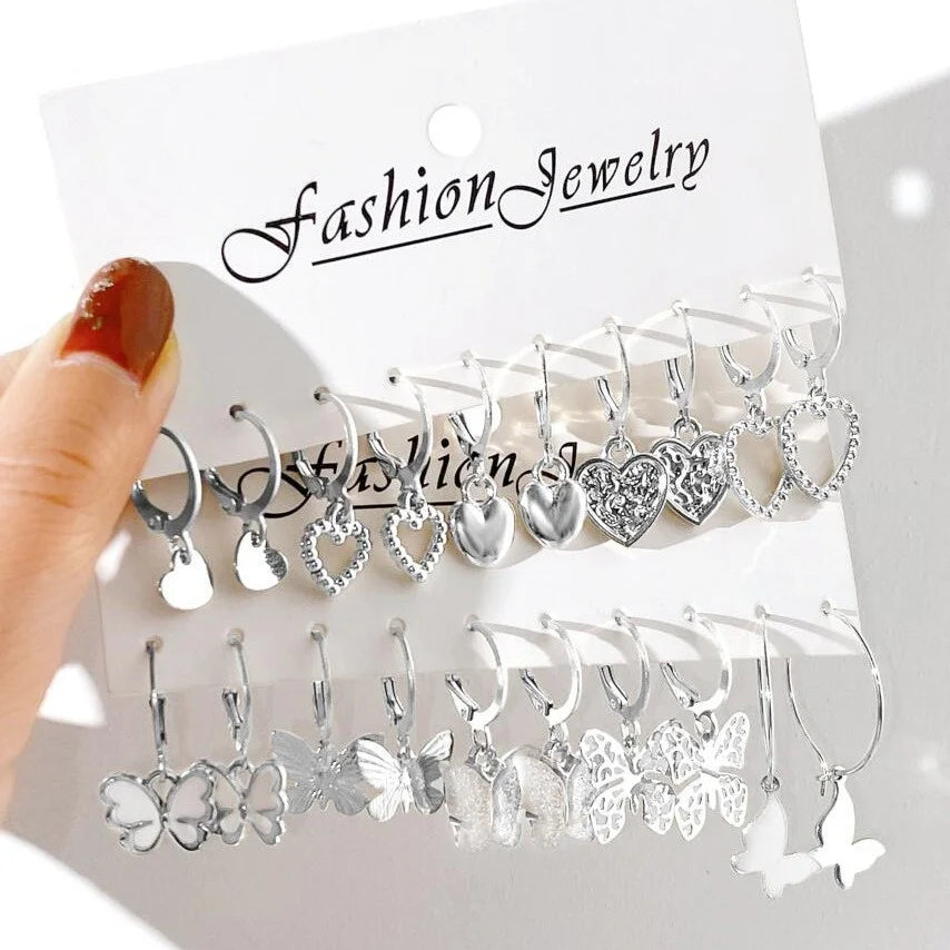 24-Pair Vintage-Inspired Small Hoop Earring Set for Women Elegant Geometric Iron Ear Ornaments for Daily Wear Gifts 2024 Jewelry Vera Lux