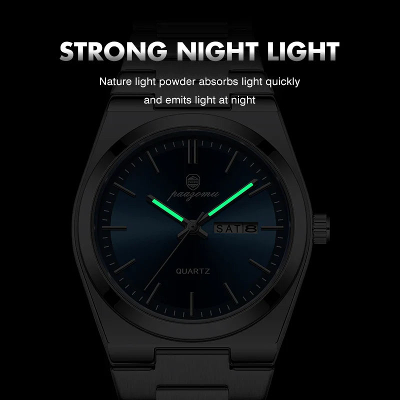 PAAZOMU Ultra Thin Quartz Watch Men Women Minimalist Style Waterproof Luminous Wristwatch Comfortable Strap Daily Office Gift Vera Lux