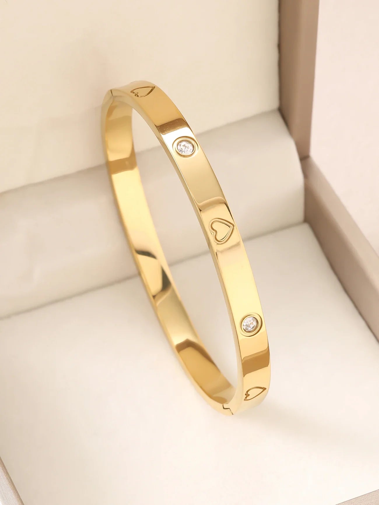 1pc 18K Gold Plated Stainless Steel Stackable Bracelet With Chain And Clover Design, Fashion Style For Women, Suitable For Casua Vera Lux