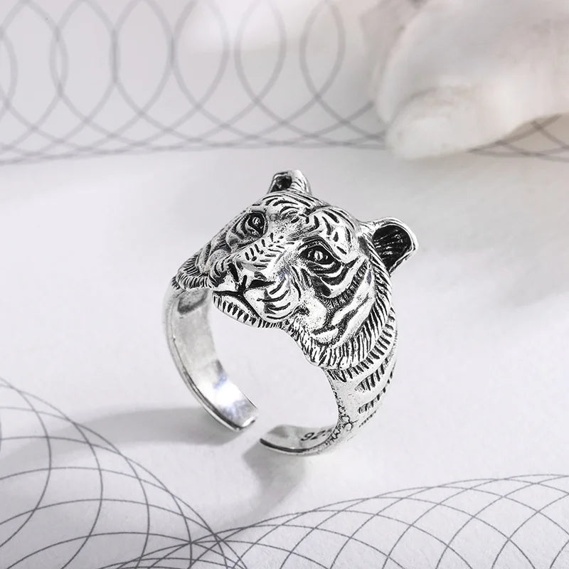 925 Sterling Silver Tiger Adjustable Rings For Women Engagement Female Jewelry Accessories  Jewellery Vera Lux