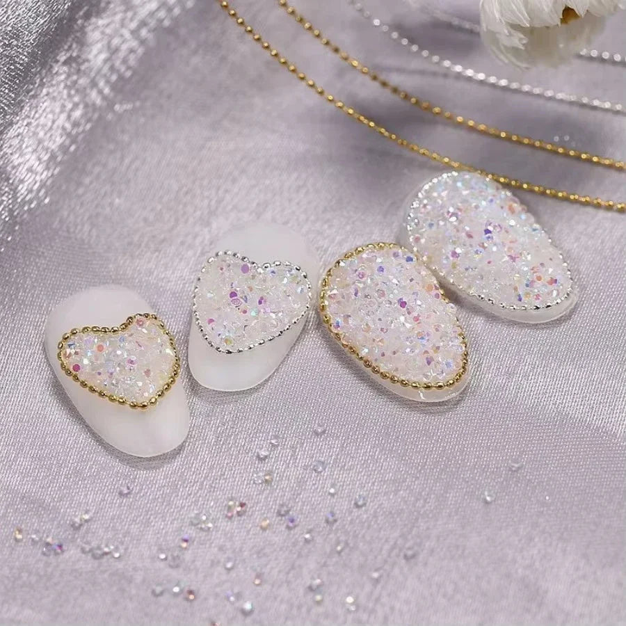 1M/Pack 0.8mm Gold Silver Nail Bead Chain Charm Ellipse Stone Nail Art Decorations Giltter Metal Steel Ball Jewelry Accessory Vera Lux