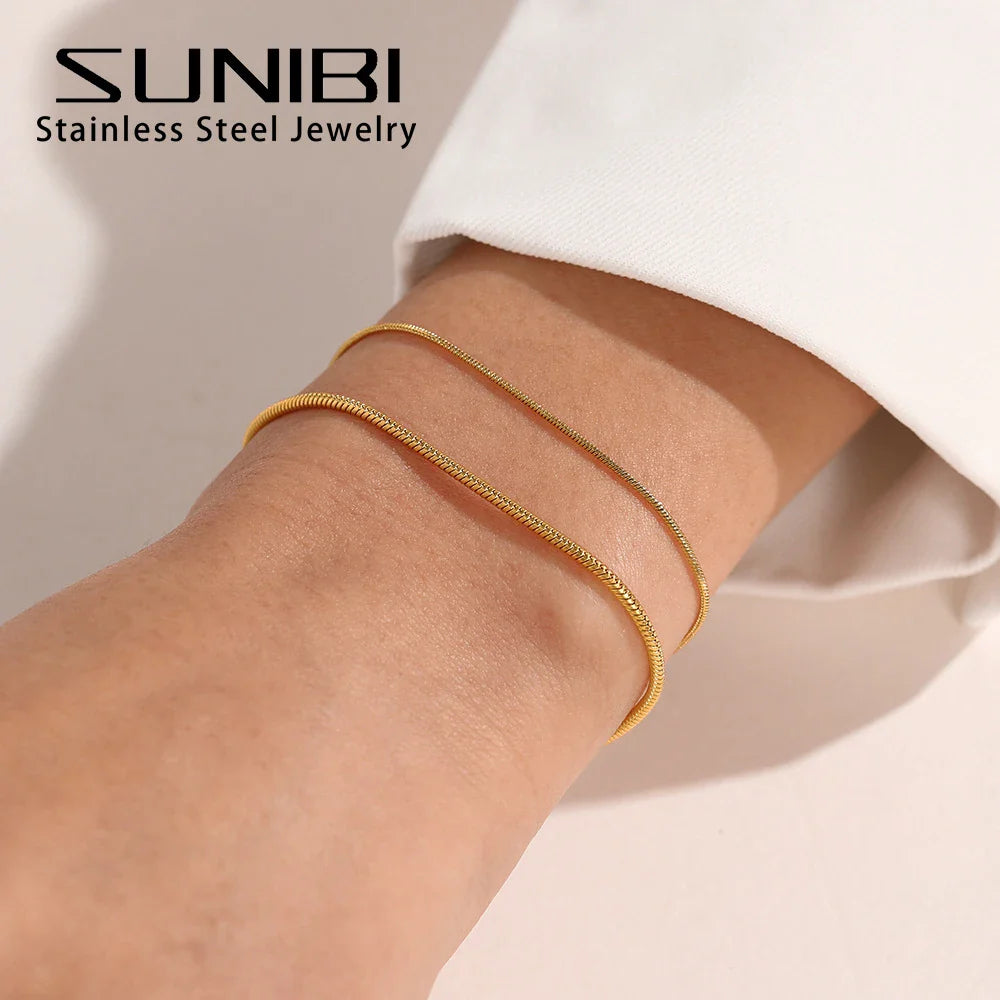 Fashion Stainless Steel Snake Chain Bracelet for Women Gold Color Bracelets  Charm Summer 2022 Trends in Jewelry Wholesale Vera Lux