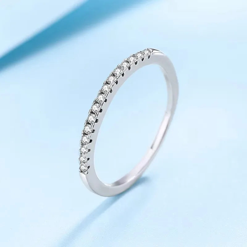 NeeTim Moissanite Ring 925 Sterling Silver with White Gold Plated Lab Diamond Eternity Band Engagement Wedding Rings for Women Vera Lux