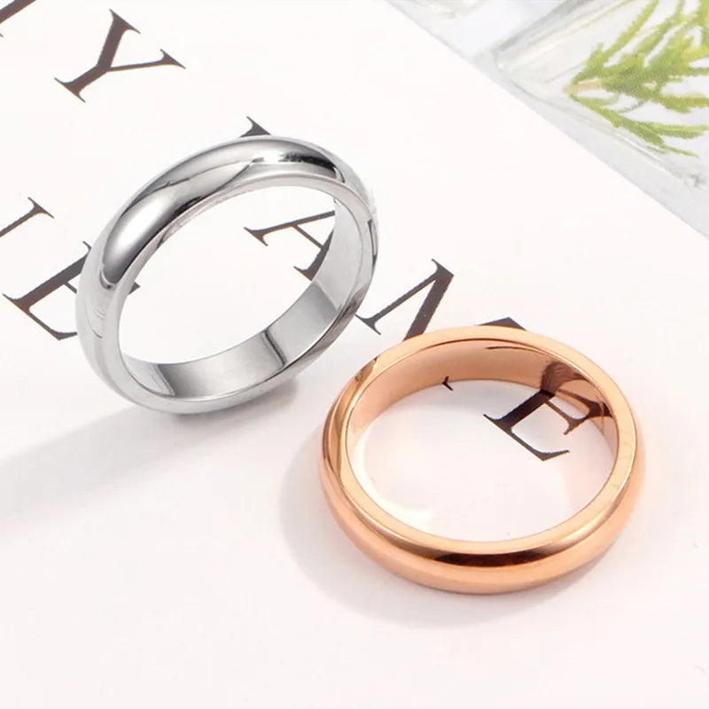 4mm Stainless Steel Plain Comfort Fit Wedding Band Ring for Women Men Size 4-12 Vera Lux