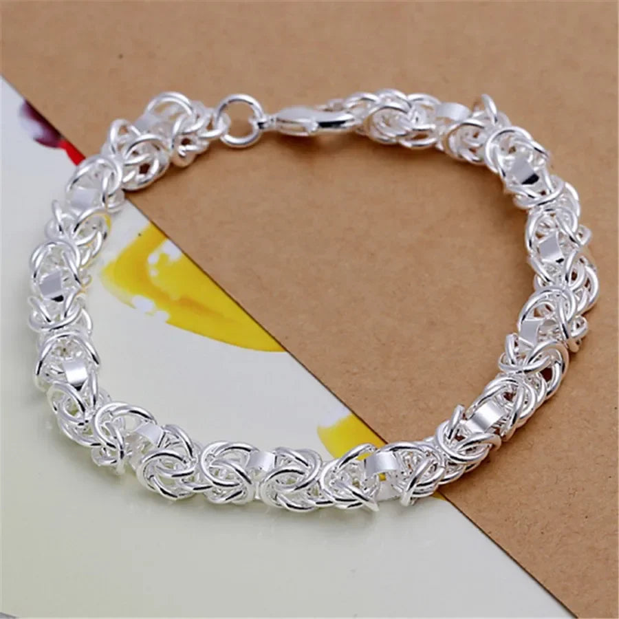 8 Inch 18K Gold Bracelet 5MM Sideways Chain Bracelet For Woman Men Fashion Wedding Engagement 925 Sterling Silver Jewelry Gifts Vera Lux