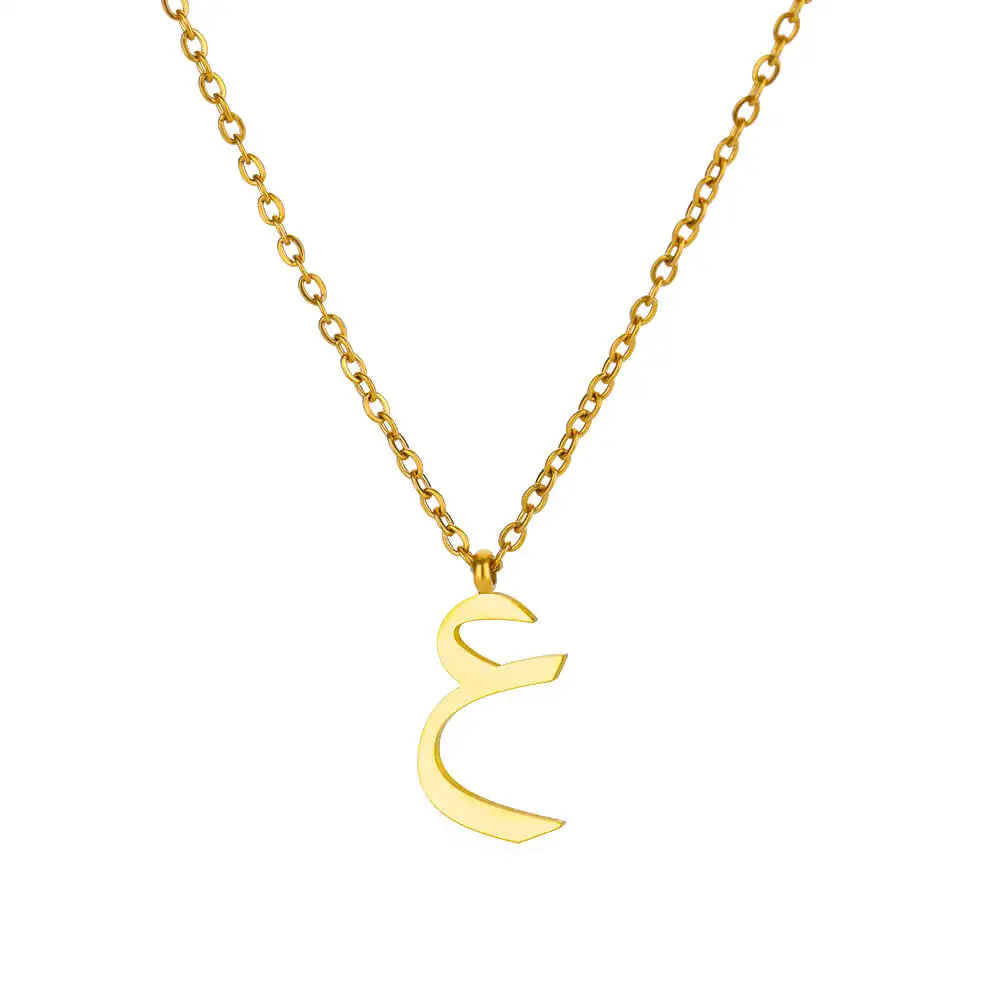Arabic Letter Name Necklaces For Women Stainless Steel Alphabet Pendant Chain Choker Collar Femme Wedding Aesthetic Jewelry Bff Vera Lux