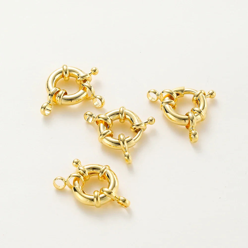 1-4pcs 14K 18K Real Gold Plated Sailor Clasps Bracelet Charm End Connector Spring Clasp For DIY Jewelry Making Necklace Findings Vera Lux