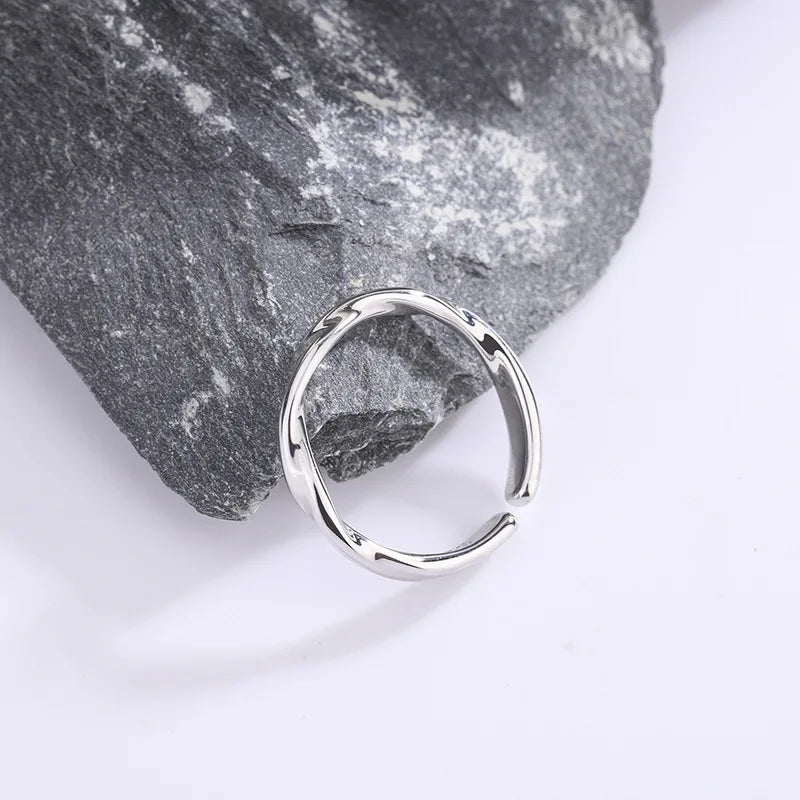 Fashion 925 Sterling Silver Simple Twisted Wire Rings For Women Wedding Fine Jewelry Gift Wholesale Vera Lux