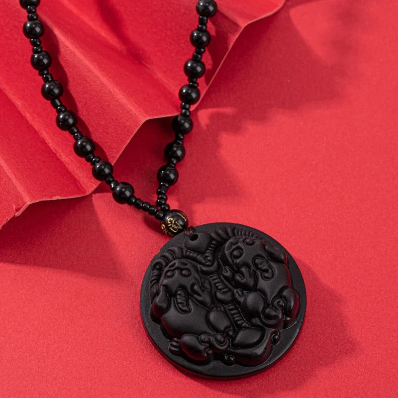 1Pcs Chinese Style Necklace Pendant Amulet Prayer Fortune Necklace Dragon Pixiu Happy Buddha Necklace Daily Jewelry Vera Lux