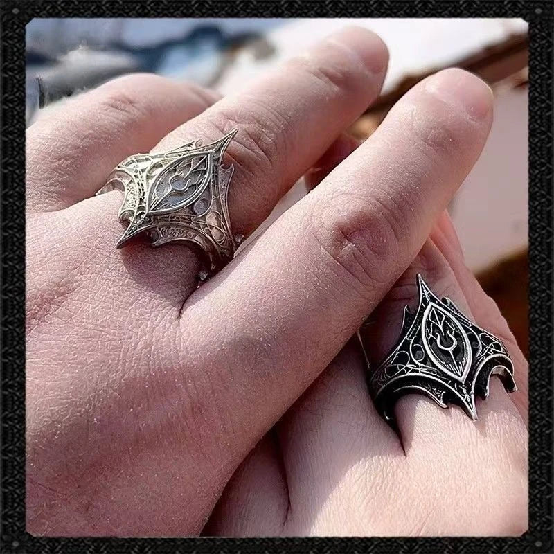 Classical Gothic Vintage Sweet Darkness Ring, Classic Gothic Emblem Personalized Ring, Trendy Men's Party Jewelry Accessories Vera Lux