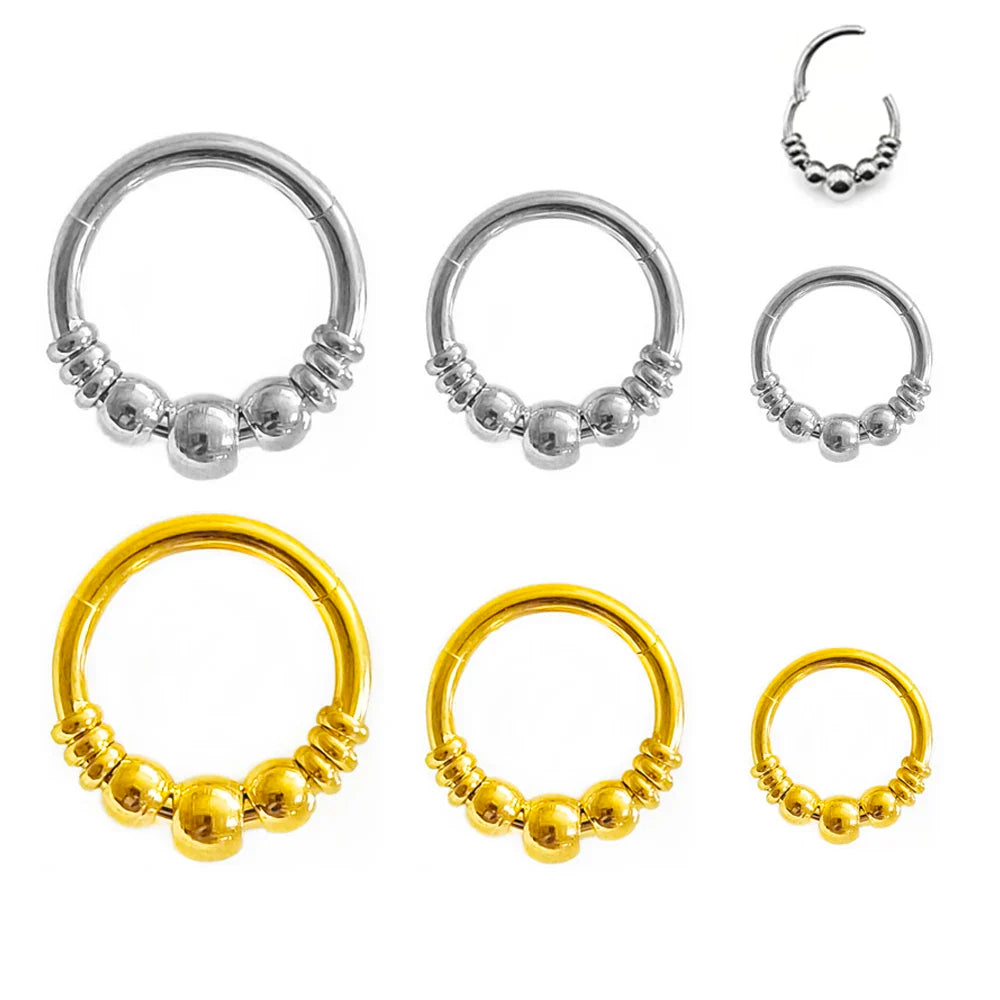 1pc 316L Surgical Steel  Septum Clicker Ear Cartilage Helix Tragus Faux Daith Earring Hoop Body  Piercing Jewelry Nose Ring Vera Lux