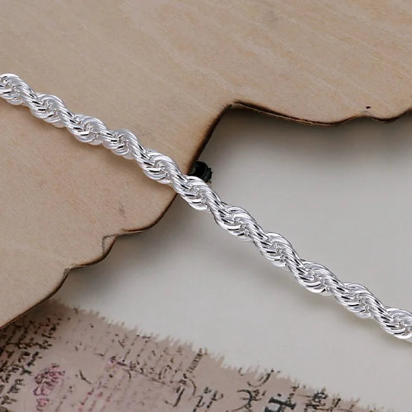 925 Sterling Silver Exquisite Solid Chain Bracelet Fashion Charm Women Men Solid Wedding Cute Simple Models Jewelry Vera Lux