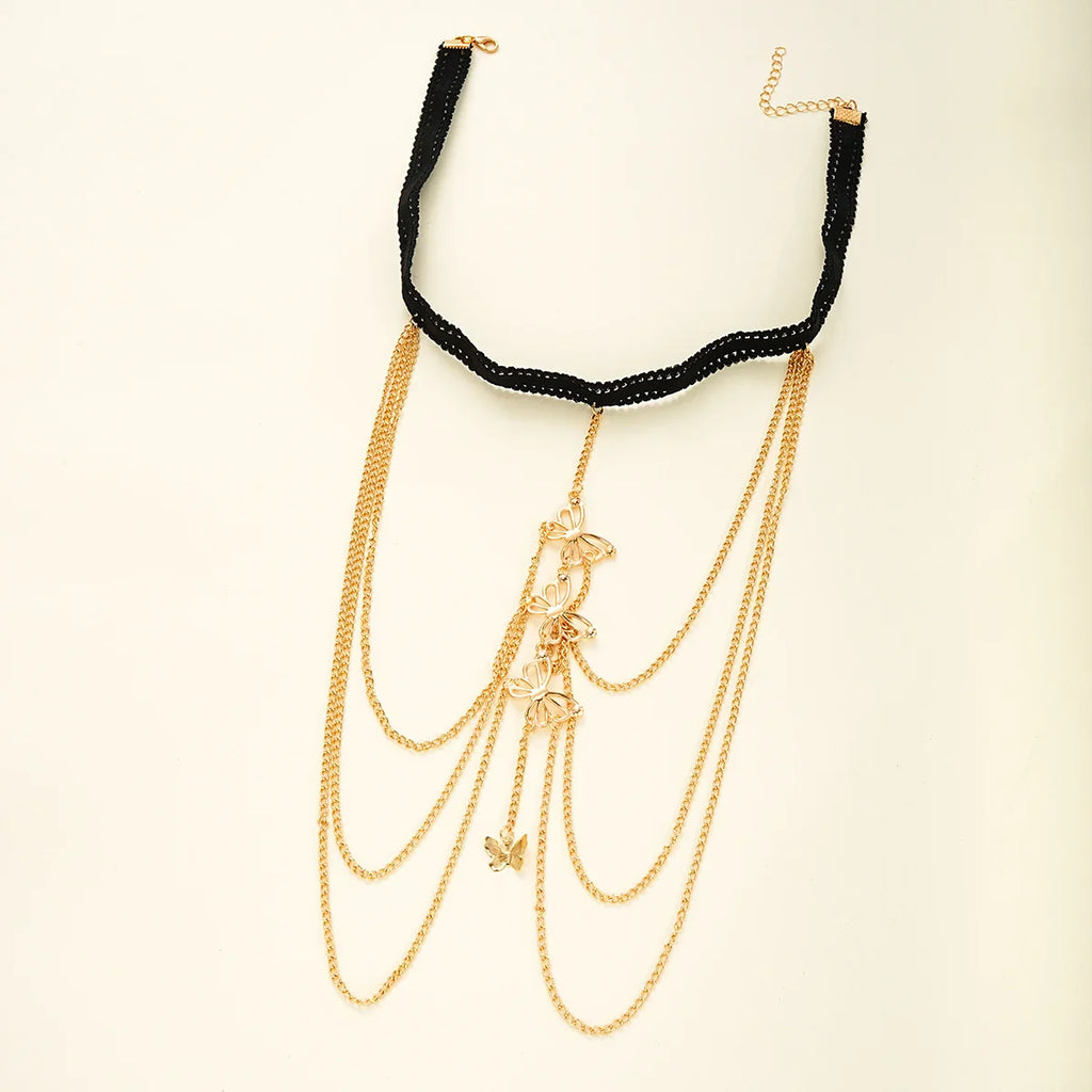 Bohemia Multi Layer Butterfly Tassel Leg Chain for Women Fashion Sexy Metal Bodychain Beach Thigh Leg Chain Jewelry Accessories Vera Lux