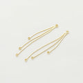 4Pcs/Lot 58mm 14K/18K Gold Color Plated Brass Chain Tassel Charms for DIY Earrings Jewerly Making Findings Accessories Vera Lux