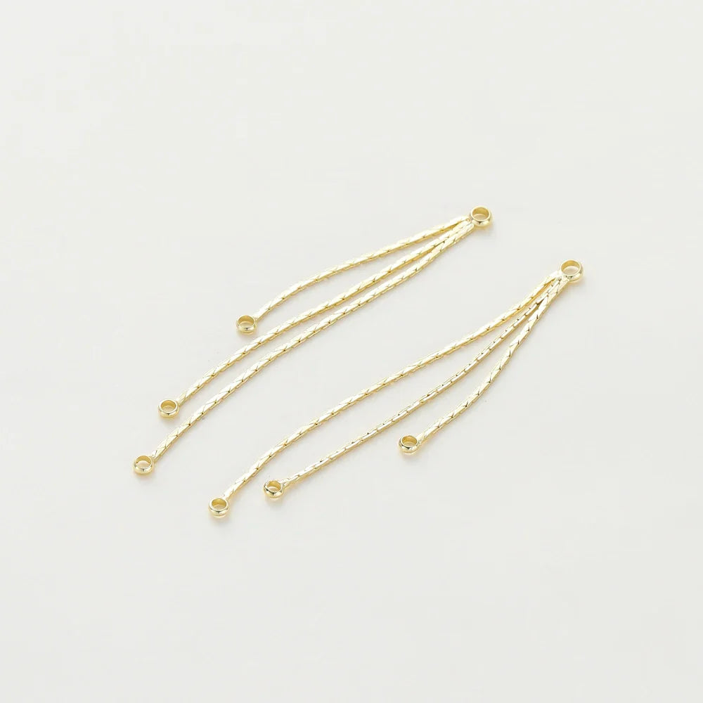 4Pcs/Lot 58mm 14K/18K Gold Color Plated Brass Chain Tassel Charms for DIY Earrings Jewerly Making Findings Accessories Vera Lux