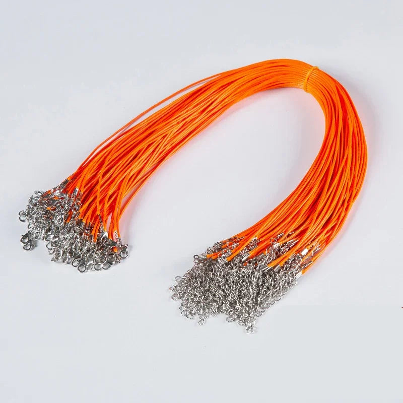100Pcs Colorful Wax Leather Snake Necklace Women Men Cord String Rope Wire Extender Chain For Jewelry Making Bulk Wholesale Vera Lux