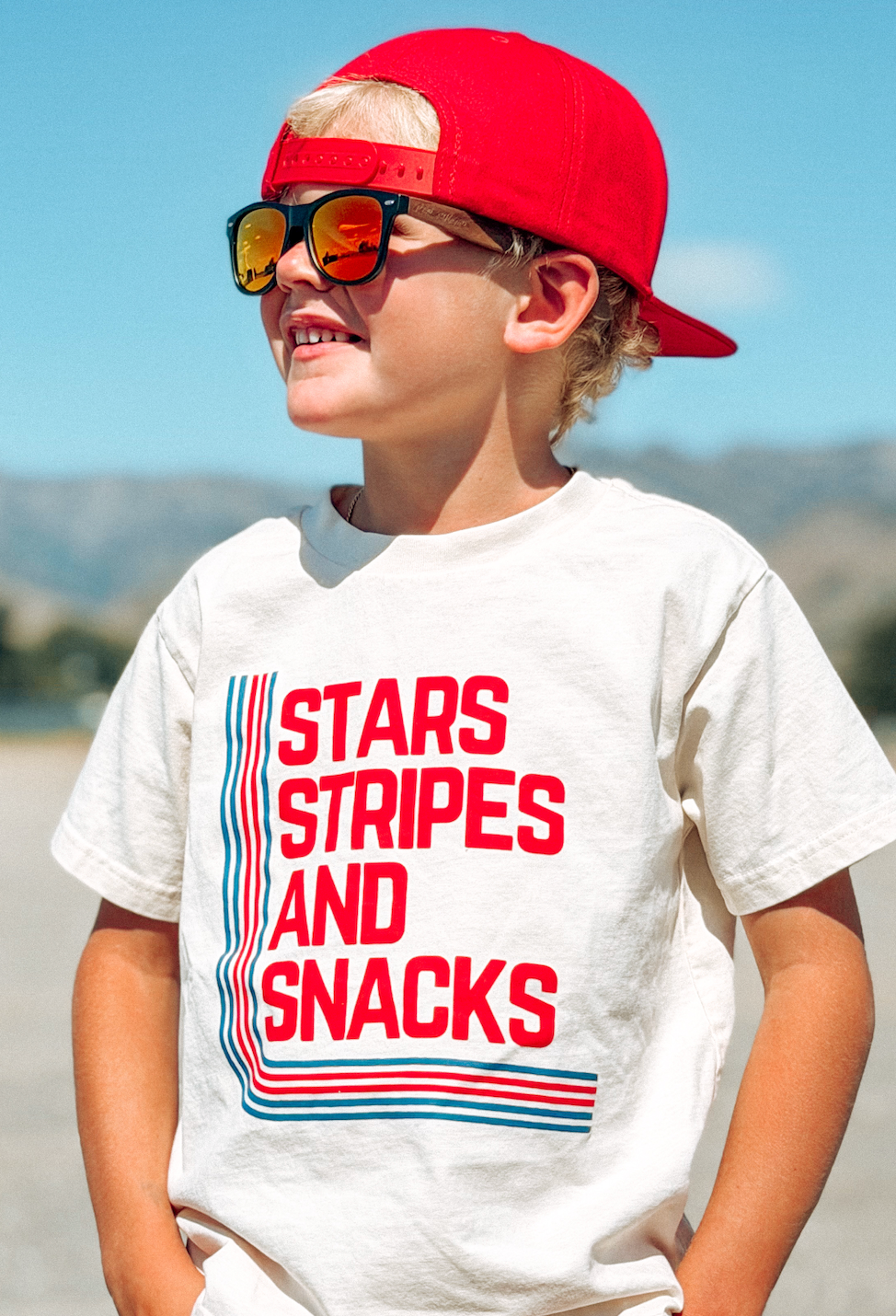 STARS STRIPES & SNACKS TEE - VINTAGE CREAM LITTLE RAD THINGS