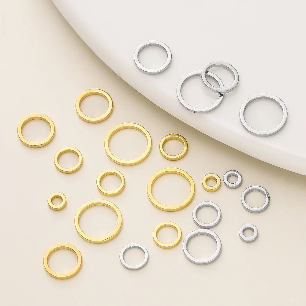 10/20Pcs/Pack 14K/18K Gold Color Plated Brass Close Jump Rings Split Rings Connector for Jewelry Necklace Making Accessories Vera Lux