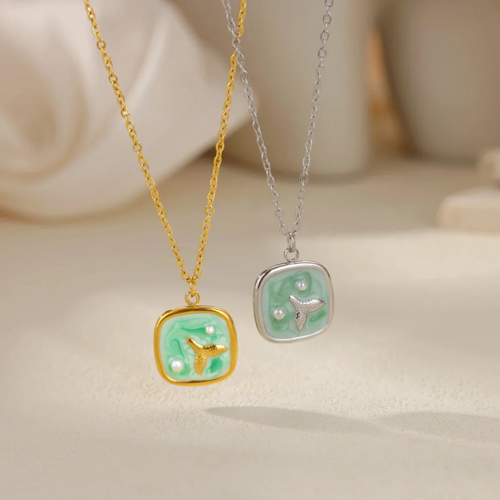 Starfish Shell Conch Pendant Necklaces For Women Gold Color Stainless Steel Chain Choker Trendy Summer Beach Party Jewelry Gift Vera Lux