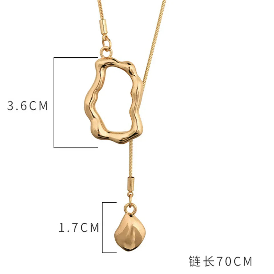 Yupsk Stainless Steel Irregular Y-shaped Long Necklace for Women Charm Party Accessories High-quality Fashion Pendant Gifts Vera Lux