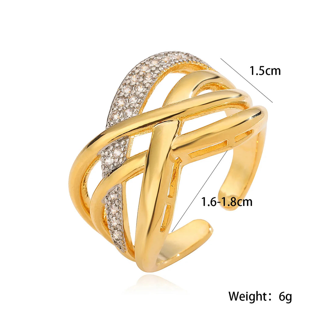 NEWBUY Brand Luxury AAA Cubic Zirconia Pave Setting Copper Jewelry Gold/Silver Mix Color Wedding Rings For Women Gift Vera Lux