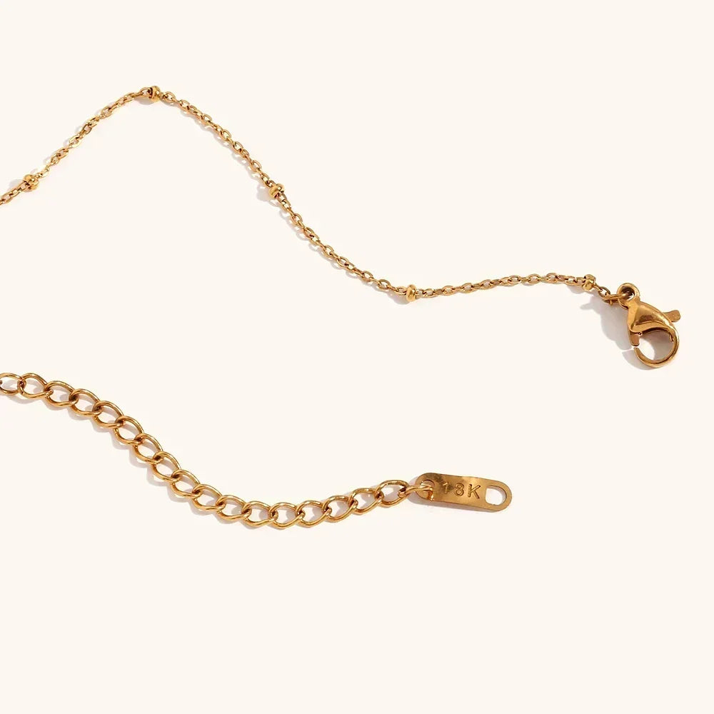 La. Muses Colored Cubic Zirconia Star Moon Texture Pendant Stainless Steel Retro Luxury Necklace Waterproof Jewelry Gift Femstylo
