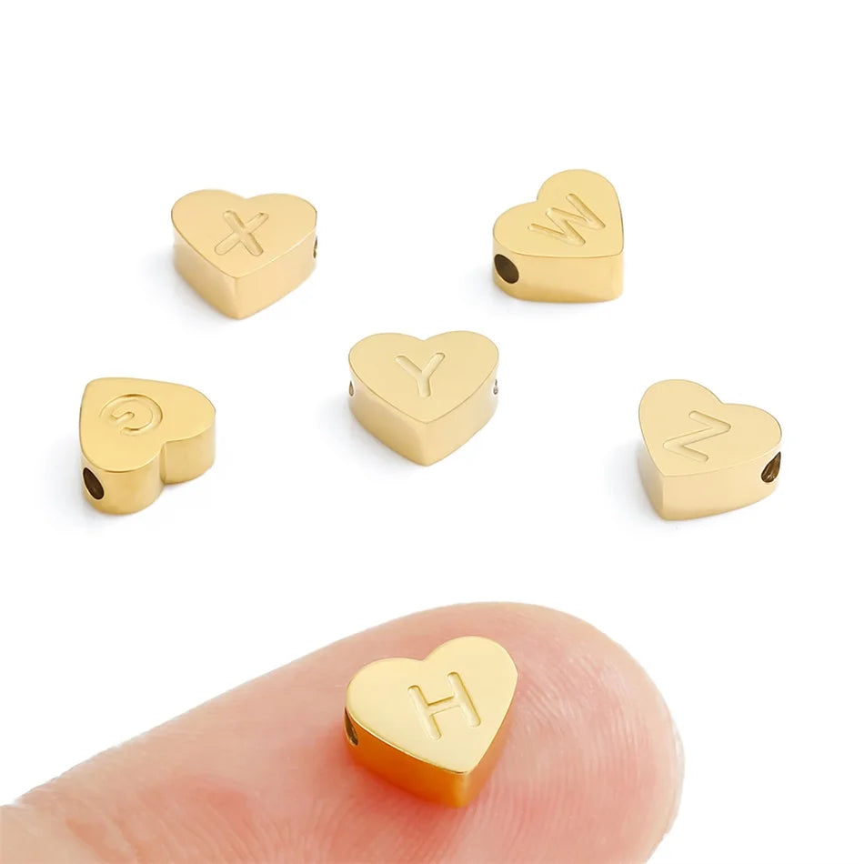 Initial Name Heart Shape Pendant For Necklaces 316L Stainless Steel Necklace for Women Bracelet Make Earrings Jewelry Vera Lux