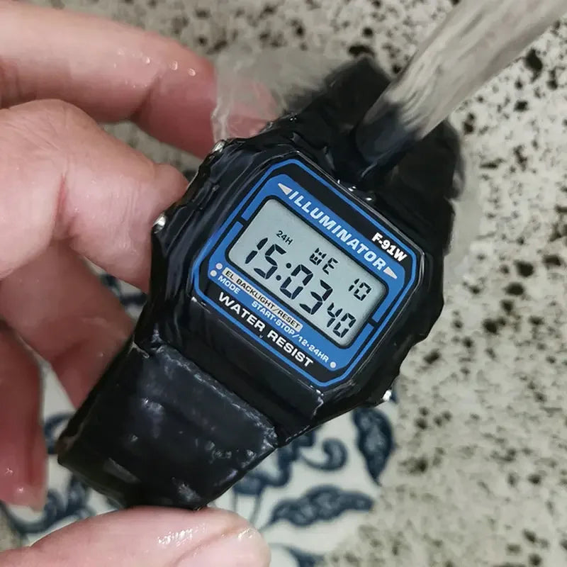 F91W Digital Watches for Men Women LED Electronic Wristwatch Waterproof Sports Military Watch Female Clock Relojes Digitales Vera Lux