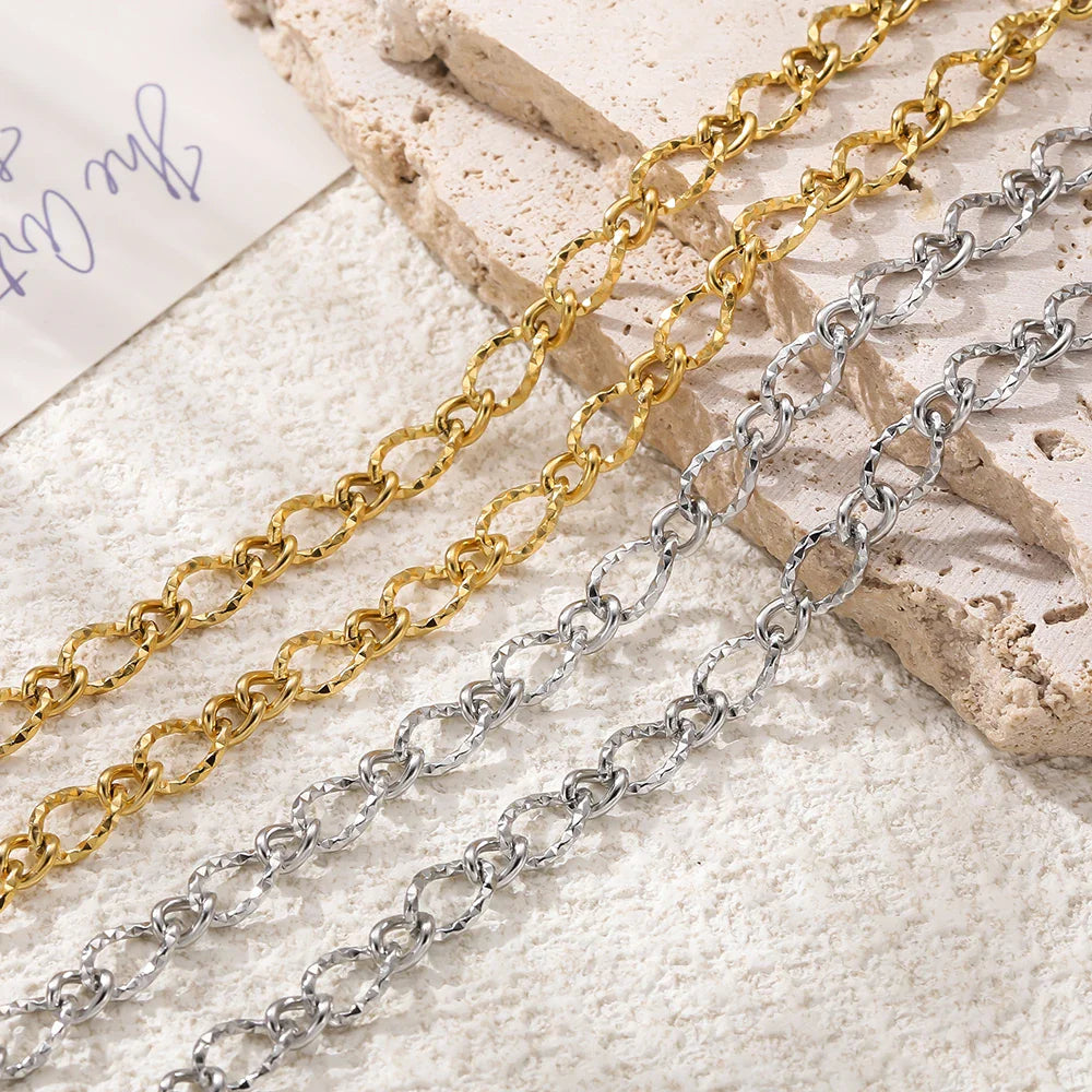 1Meter/Pack 304 Stainless Steel Knot Gold Steel Color Handmade Chains for DIY Necklace Bracelets Jewelry Making Accessories Vera Lux