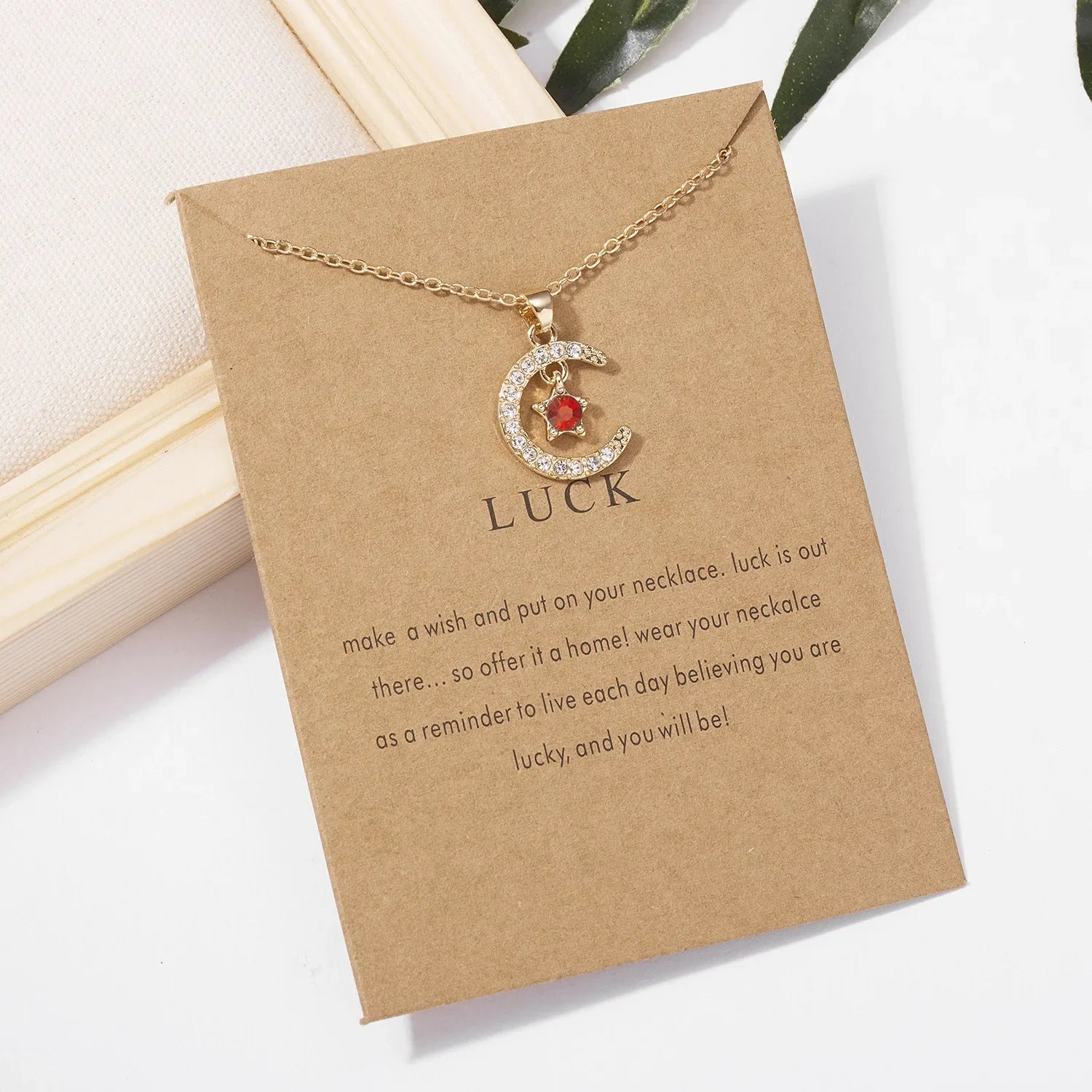 Fashion Moon Star Necklaces For Women 12 Months Crystal Birthstone Pendant Chain Men Trendy Birthday Party Jewelry Gift Vera Lux