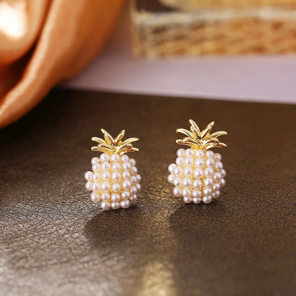 2024 Korean New Simple Temperament Circle Pearl Earrings Fashion Small Versatile Earrings Women's Jewelry Vera Lux