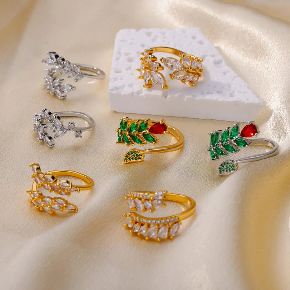 Luxury Rose Flower Zircon Rings For Women Gold Color Stainless Steel Fashion Butterfly Ring 2023 Wedding Aesthetic Jewerly Gift Vera Lux