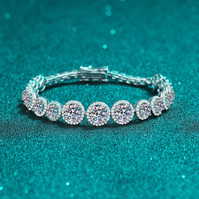NeeTim D Color Moissanite Tennis Bracelet 925 Sterling Silver with White Gold Plated Shiny Bracelets Chian for Women Wholesale Vera Lux